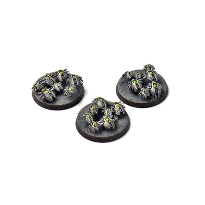 NECRONS 3 Scarab Swarm Bases #1 Warhammer 40K WELL PAINTED