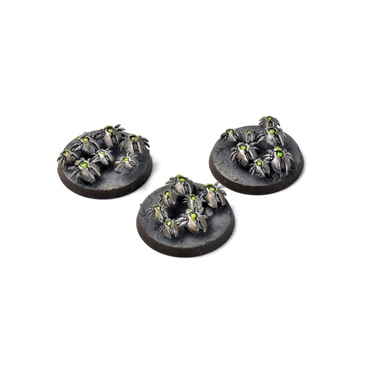 NECRONS 3 Scarab Swarm Bases #1 Warhammer 40K WELL PAINTED