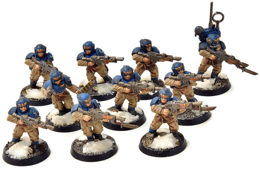 ASTRA MILITARUM 10 Cadian Shock Troops #3 Warhammer 40K WELL PAINTED