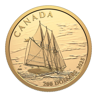 Tall Ships: Three-masted Schooner – Pure Gold Coin