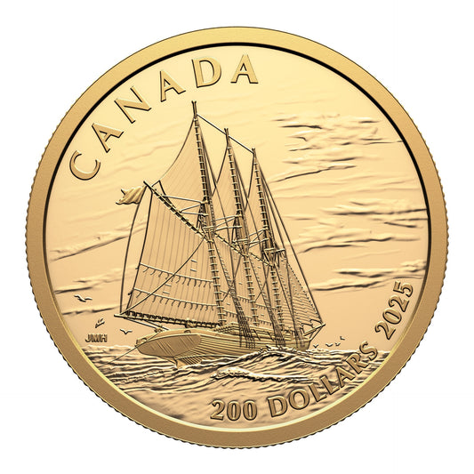 Tall Ships: Three-masted Schooner – Pure Gold Coin