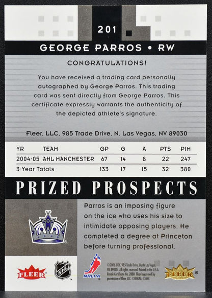 2005-06 Fleer Hot Prospects Prized Auto George Parros Kings RC Auto 534/999 2275