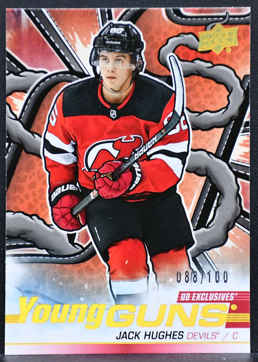 2024-25 UD Series Two Young Guns Renewed Exclusives Jack Hughes 201 088/100