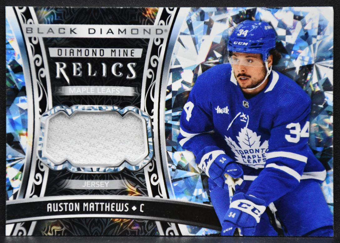 22-23 UD Black Diamond Mine Relics Auston Matthews DMR-AM Maple Leafs Jersey 2639