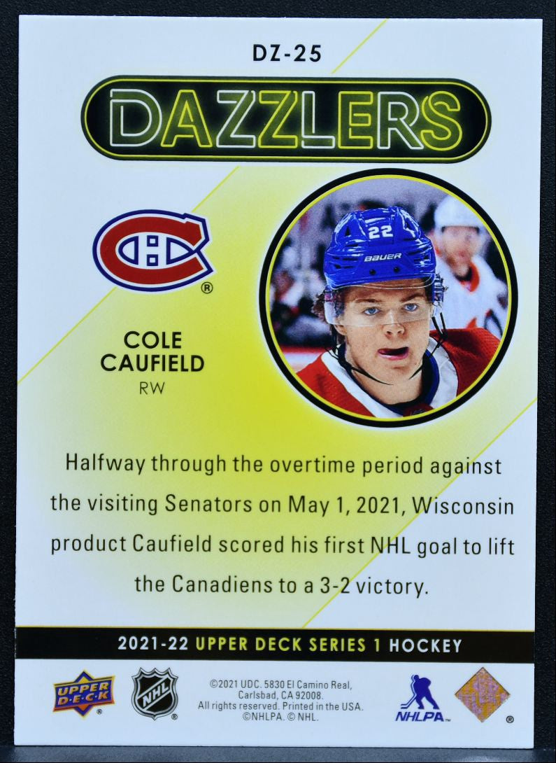 2021-22 Upper Deck Series 1 Dazzlers Red Cole Caufield Montreal Canadiens 0511