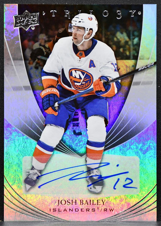2020-21 UD Trilogy Silver Foil Autographs Josh Bailey 29 Islanders Auto 5906
