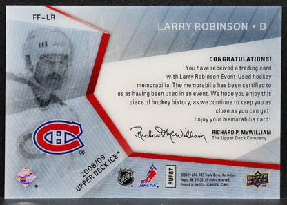 2008-09 UD Ice Frozen Fabrics Parallel Larry Robinson Canadiens Jersey 0026