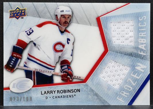2008-09 UD Ice Frozen Fabrics Parallel Larry Robinson Canadiens Jersey 0026