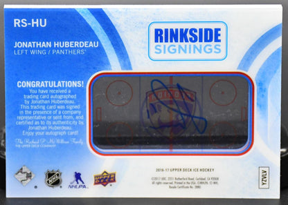 Signatures de Jonathan Huberdeau RS-HU Auto pour la saison 2016-2017 de la patinoire UD ICE