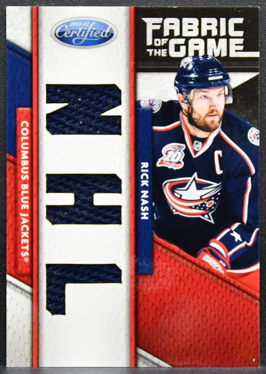 2011-12 Panini Certified Fabric of the Game Rick Nash Blue Jackets Jersey 3073