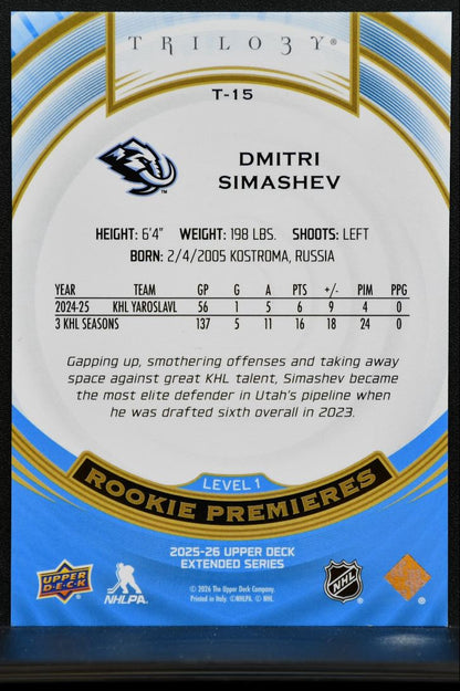 2025-26 UD Extended Series Trilogy Premieres Lvl 1 Simashev RC 286/999 3543