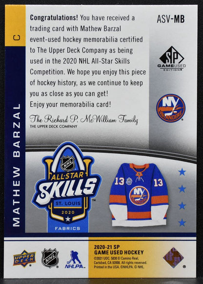 2020-21 SP Game Used 2020 NHL Barzal Jersey 3681