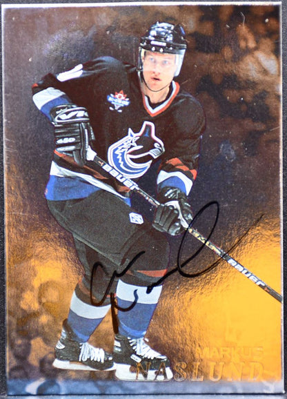 1998-99 Be a Player Autographs Markus Naslund 140 Vancouver Canucks Auto 9410