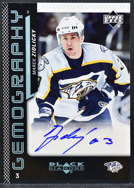 2006-07 Upper Deck Black Diamond Gemography Marek Zidlicky Predators Auto 9372