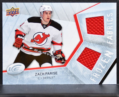 2008-09 Upper Deck Ice Frozen Fabrics Zach Parise New Jersey Devils Jersey 1984