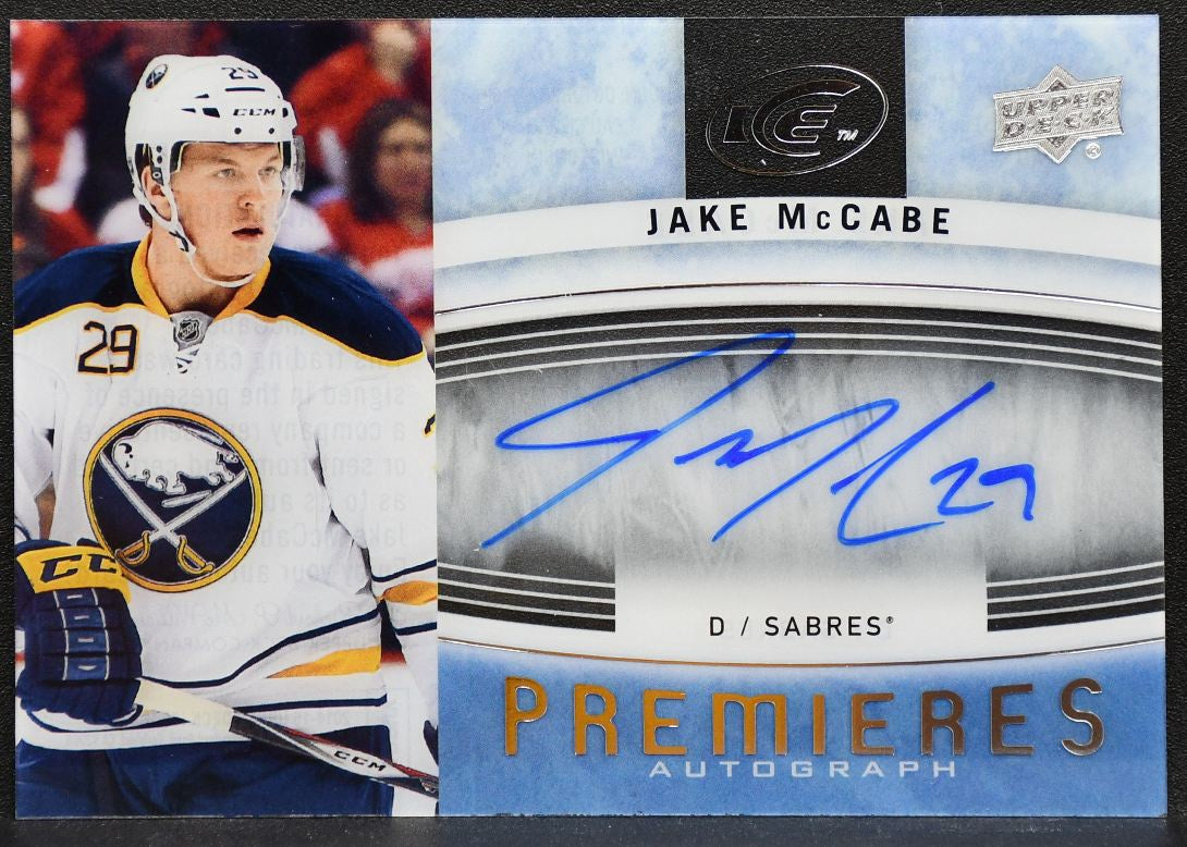 2014-15 UD Ice Premieres Autographs Jake McCabe IPA-JM Sabres RC Auto 2438