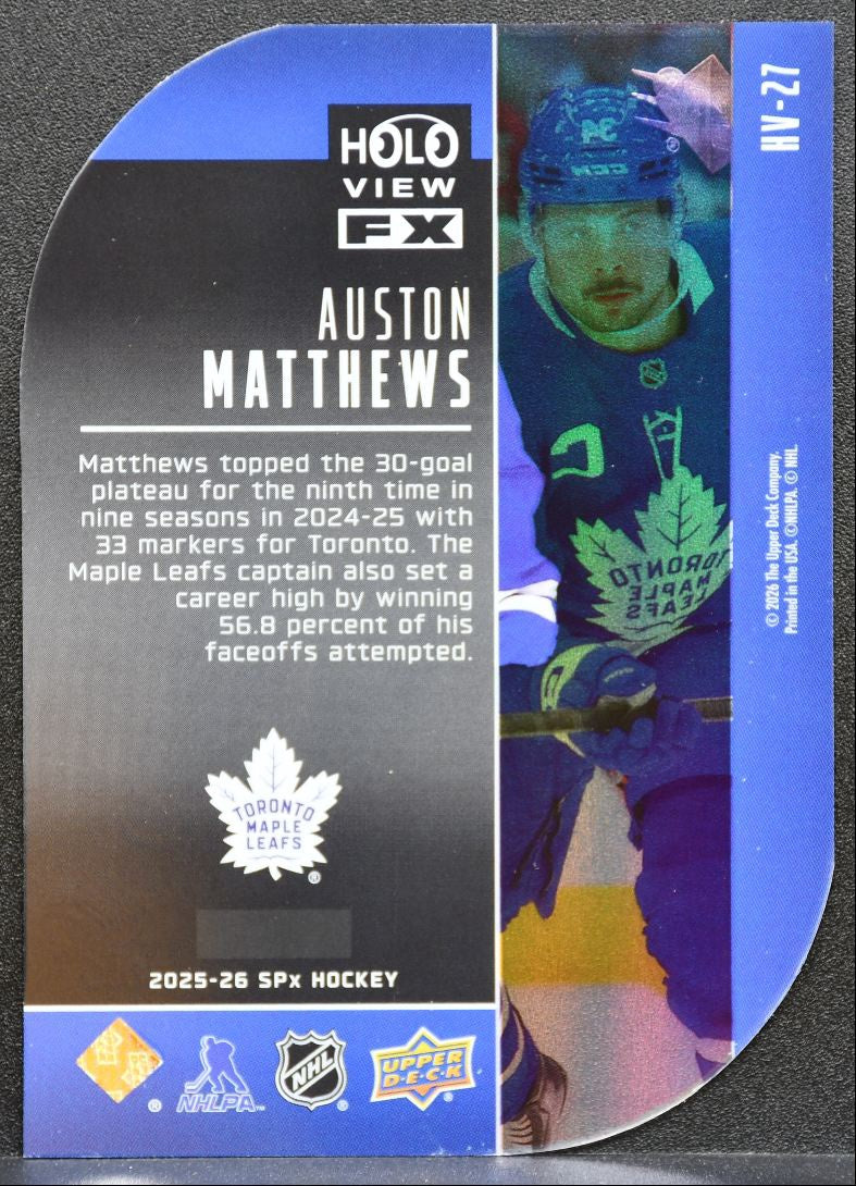 2025-26 SPx HoloView FX Auston Matthews HV-27 Toronto Maple Leafs 0467