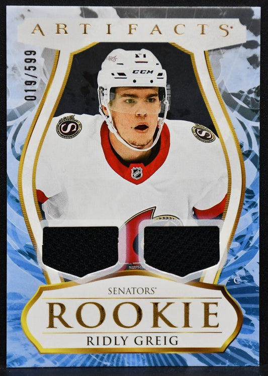 2023-24 UD Rookie Jersey Ridly Greig 190 Ottawa Senators RC 019/599 Jersey 3316
