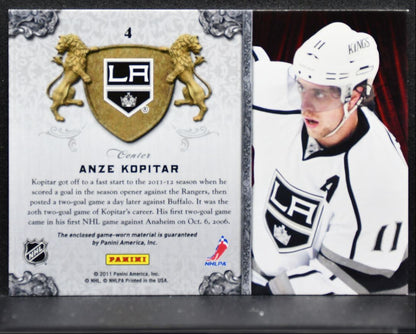 2011-12 Panini Crown Royale All The Kings Men Memorabilia Kopitar Jersey 4244