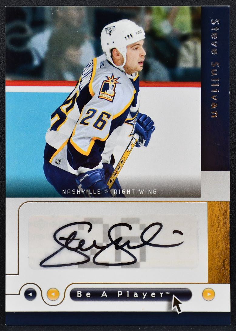 2005-06 Upper Deck Be a Player Signatures Steve Sullivan SE Predators Auto 8706