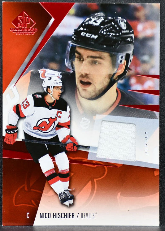 2023-24 SP Game Used Red Jersey Nico Hischier 113 New Jersey Devils Jersey 7468