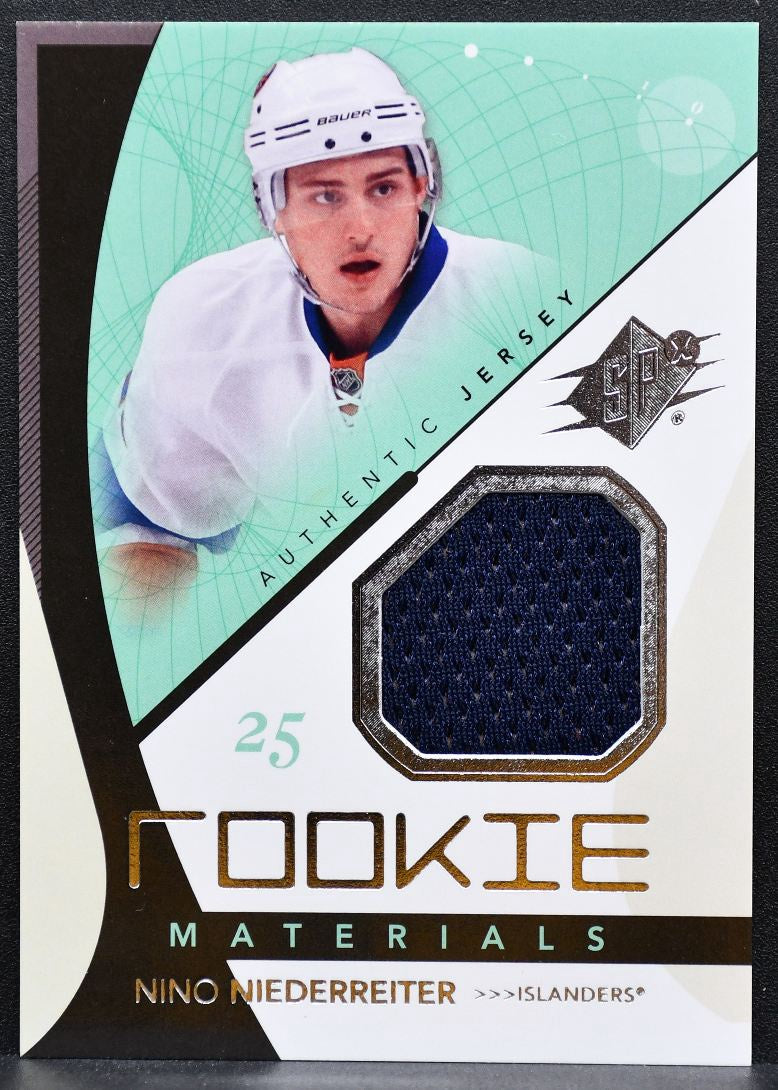 2010-11 SPx Rookie Materials Nino Niederreiter RM-NN Islanders RC Jersey 0301