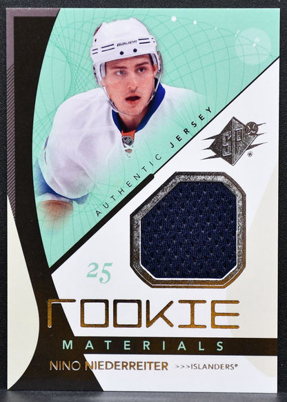 2010-11 SPx Rookie Materials Nino Niederreiter RM-NN Islanders RC Jersey 0301