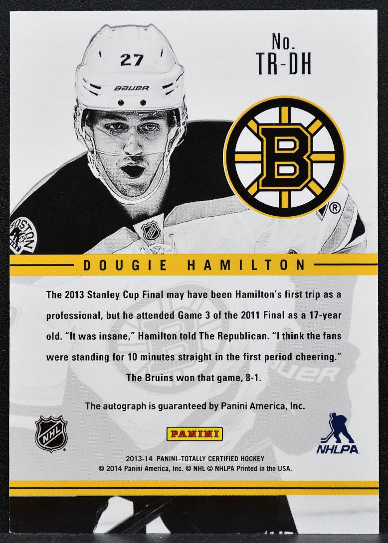 2013-14 Panini Totally Certified Rookie Signatures Dougie Hamilton Auto 7811