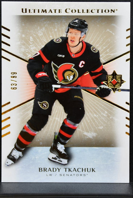 2025-26 UD Ultimate Collection Gold Brady Tkachuk 32 Ottawa Senators 63/99 1011