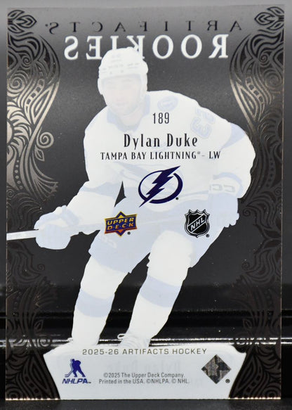 2025-26 UD Artifacts Clear Cut Rookies Dylan Duke 189 RC