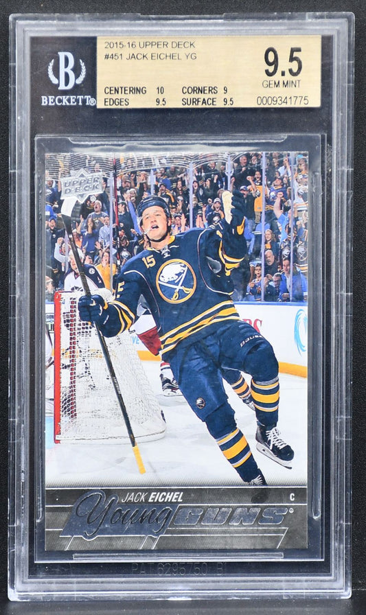2015-16 UD Series 2 Young Guns Jack Eichel 451 BGS 9.5 RC