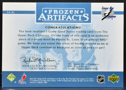 2005-06 UD Artifacts Frozen Martin St. Louis FA-SL Lightning 244/275 Jersey 9271