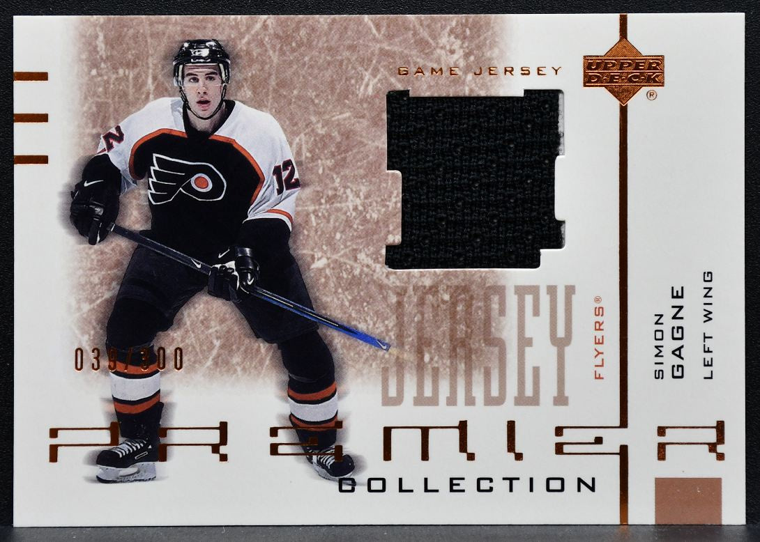 2001-02 UD Premier Collection Jersey Bronze Simon Gagne B-SG Flyers Jersey 4510