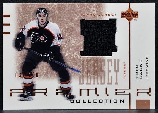 2001-02 UD Premier Collection Jersey Bronze Simon Gagne B-SG Flyers Jersey 4510