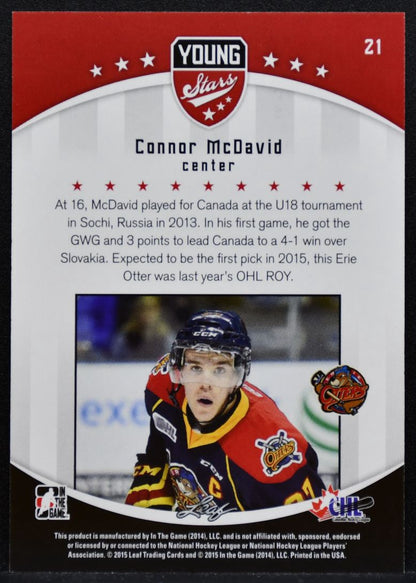 2014-15 Leaf In The Game CHL Young Stars Connor McDavid 21 Erie Otters 8383