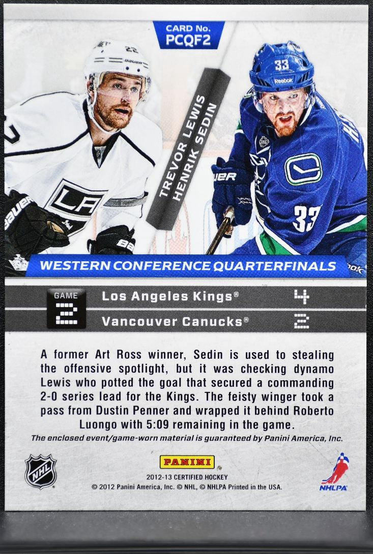 2012-13 Panini Path to the Cup Quarterfinals Lewis/Sedin /250 Jersey 8670