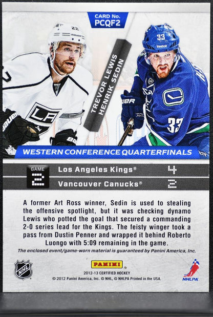 2012-13 Panini Path to the Cup Quarterfinals Lewis/Sedin /250 Jersey 8670