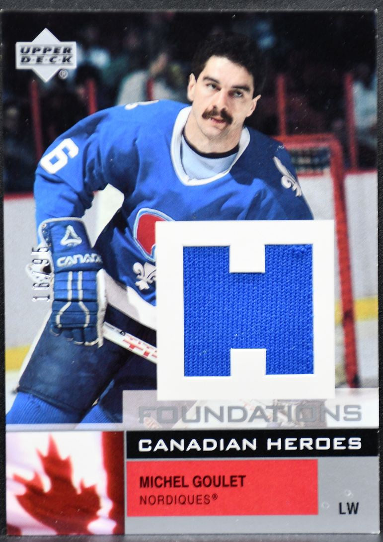 2002-03 UD Foundations Canadian Heroes Jersey Goulet Nordiques /95 Jersey 2836