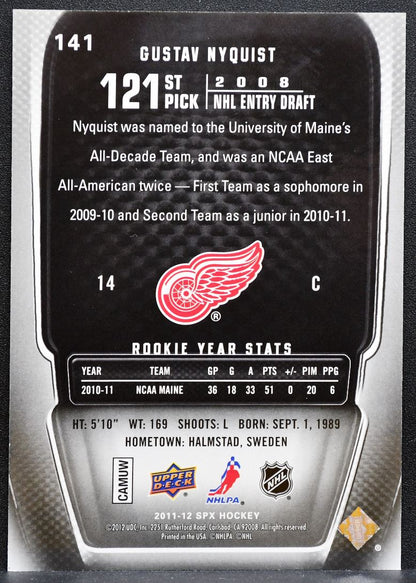 2011-12 SPx Rookie Gustav Nyquist 141 Detroit Red Wings RC 370/499 0474