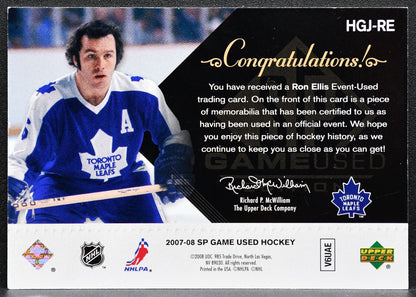 2007-08 SP Game Used Legends Classic Jersey Ron Ellis 049/100 Jersey 3193