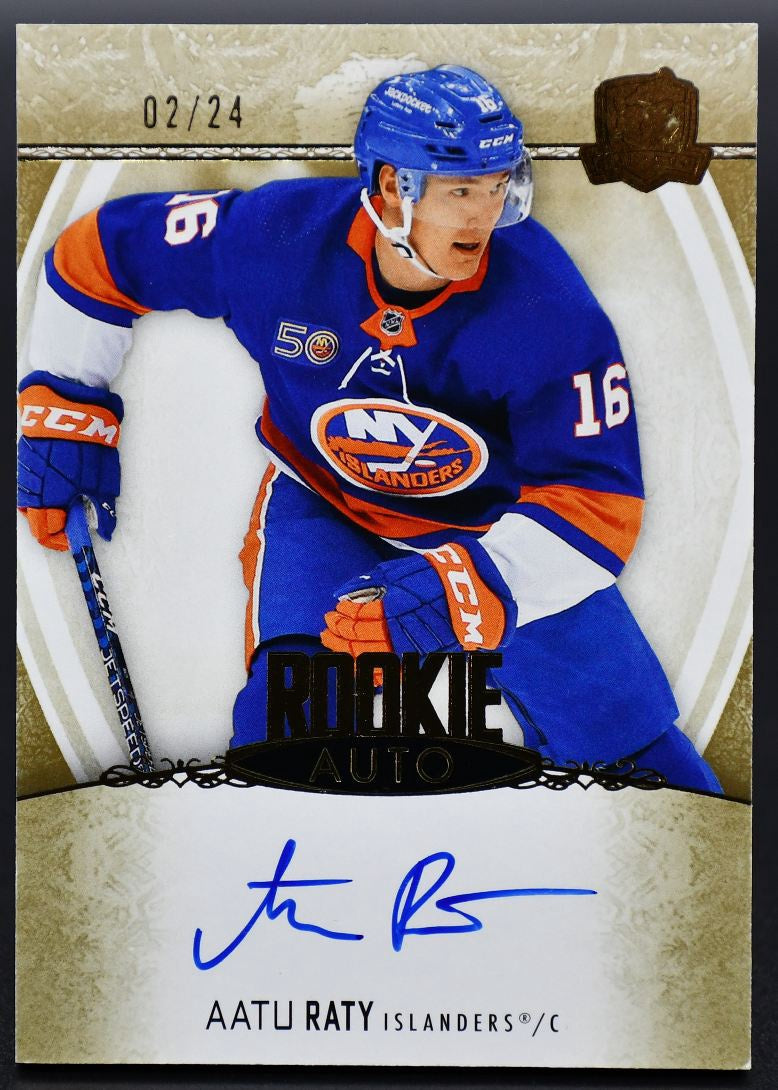 2022-23 UD The Cup Gold Foil Aatu Raty 155 New York Islanders RC Auto 02/24