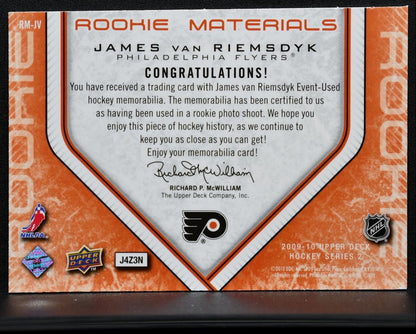 2009-10 UD Series 2 UD Rookie Materials James Van Riemsdyk RM-JV RC Jersey 3682