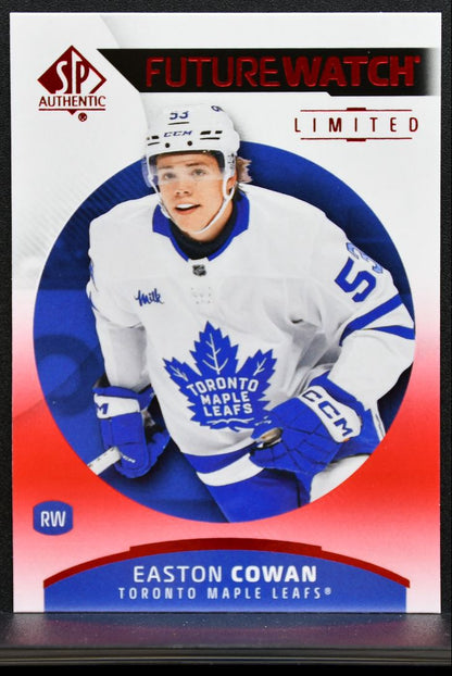 2025-26 SP Authentic Future Watch Limited Red Easton Cowan Maple Leafs RC 8143