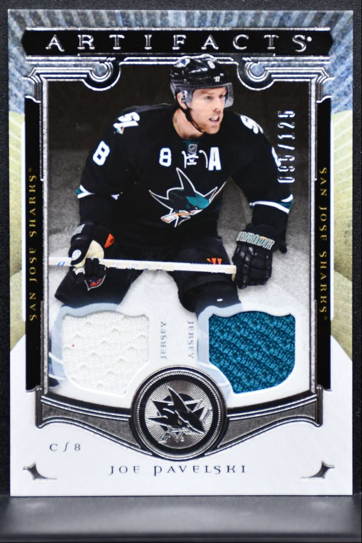2015-16 UD Artifacts Materials Silver Joe Pavelski 89 Sharks 095/125 Jersey 1021