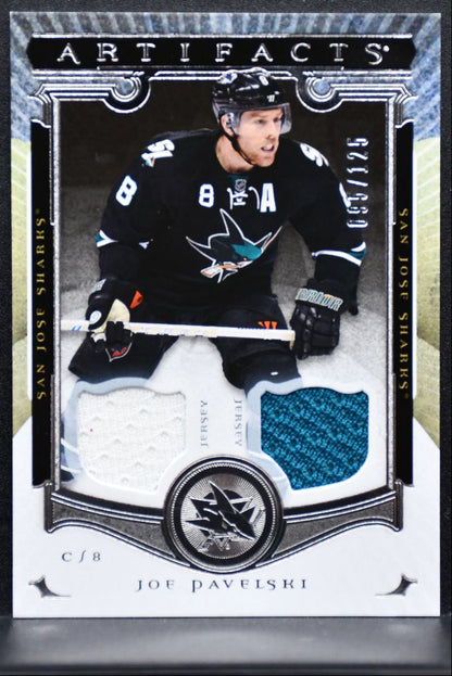 2015-16 UD Artifacts Materials Silver Joe Pavelski 89 Sharks 095/125 Jersey 1021