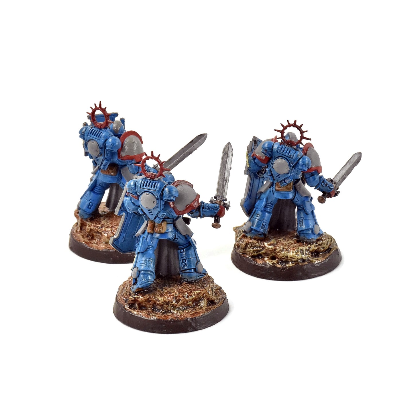 SPACE MARINES 3 Bladeguard Veterans #1 WELL PAINTED Ultramarines 40K