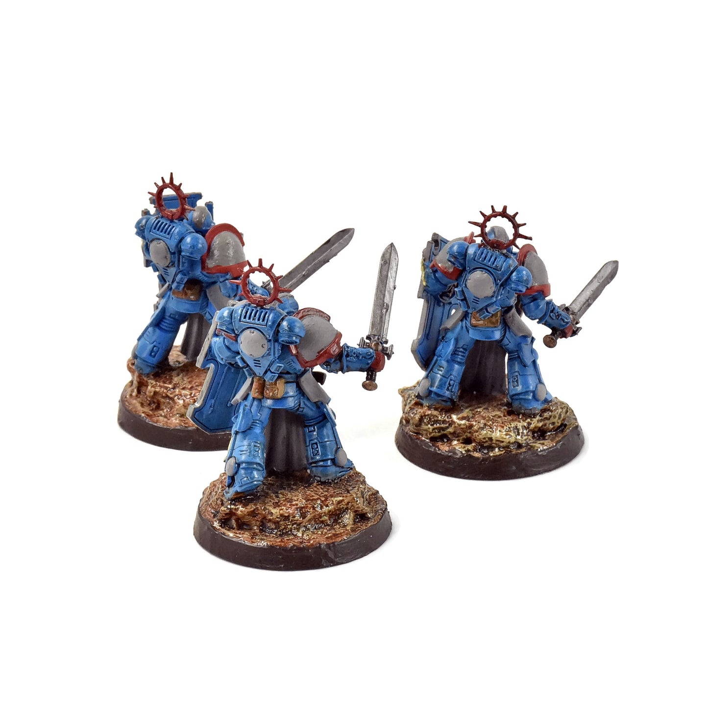 SPACE MARINES 3 Bladeguard Veterans #1 WELL PAINTED Ultramarines 40K