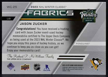 2023-24 SP Game Used 2023 Winter Classic Fabrics Zucker Penguins Jersey 5248