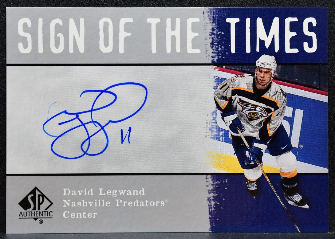 2000-01 SP Authentic Sign of the Times David Legwand Auto 2589