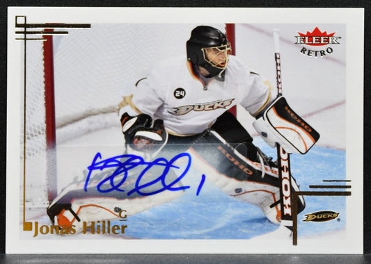2012-13 Fleer Retro Autographs Jonas Hiller 99 Anaheim Ducks Auto 9943